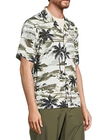 Palm Tree Cotton Camp Shirt