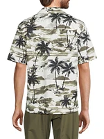 Palm Tree Cotton Camp Shirt