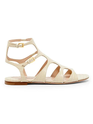 Tejus Printed Leather Sandals