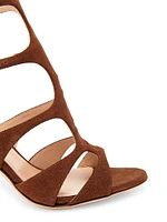 85MM Suede Caged Stiletto Sandals