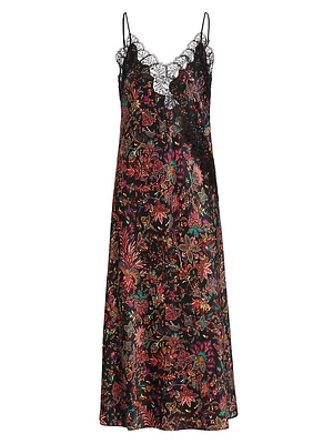 Granada Floral Lace-Trimmed Chemise