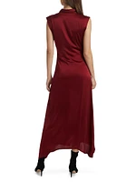 Azul Deb Silk Cowlneck Cocktail Dress