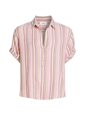 Cruz Striped Cotton Gauze Top