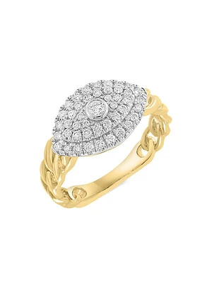 14K Yellow Gold & 0.53 TCW Diamond Chain-Link Ring