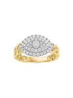 14K Yellow Gold & 0.53 TCW Diamond Chain-Link Ring