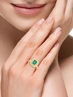 14K Yellow Gold, Emerald & 0.25 TCW Diamond Ring