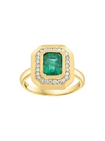 14K Yellow Gold, Emerald & 0.25 TCW Diamond Ring