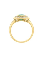 14K Yellow Gold, Emerald & 0.25 TCW Diamond Ring