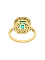 14K Yellow Gold, Emerald & 0.25 TCW Diamond Ring