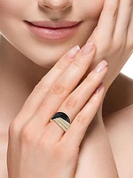 14K Yellow Gold, Onyx & 0.61 TCW Diamond Ring