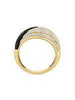 14K Yellow Gold, Onyx & 0.61 TCW Diamond Ring