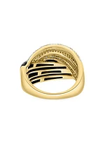 14K Yellow Gold, Onyx & 0.61 TCW Diamond Ring