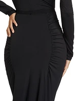 Echauffe Ruched Jersey Maxi Skirt