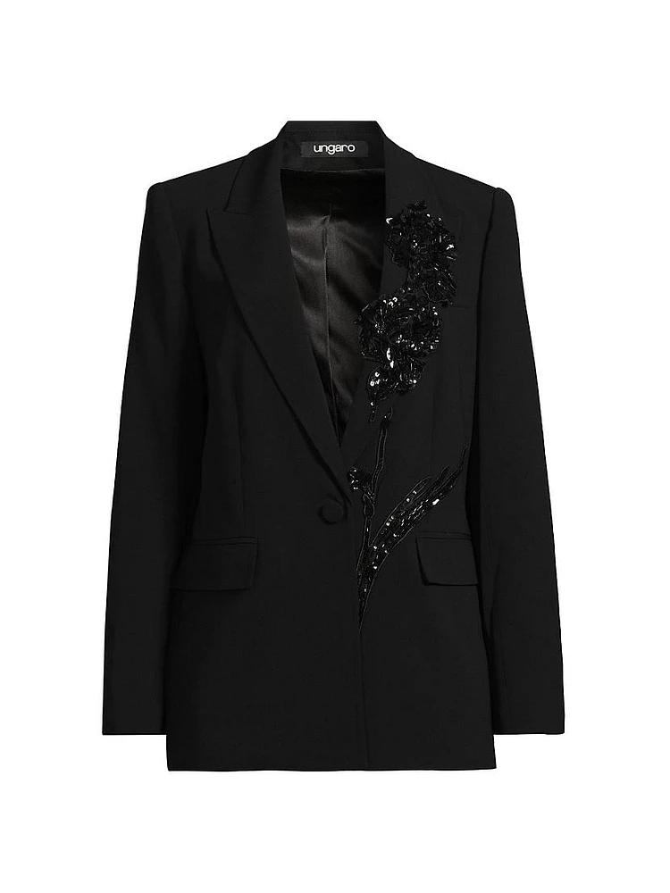Cassandra Embellished Appliqué Blazer
