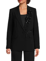 Cassandra Embellished Appliqué Blazer