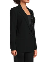 Cassandra Embellished Appliqué Blazer