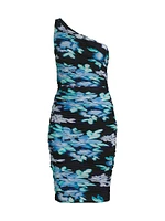 Rosemary Floral Ruched One-Shoulder Dress