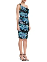 Rosemary Floral Ruched One-Shoulder Dress