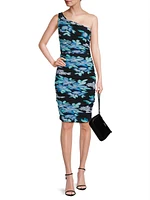 Rosemary Floral Ruched One-Shoulder Dress