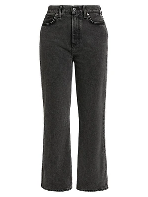 Dylan Crystal-Embellished High-Rise Straight-Leg Jeans