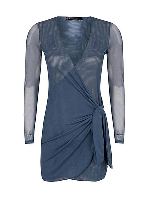 Solid Emily Long-Sleeve Coverup Dress