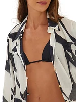 Bossa Moana Button-Front Cover Up