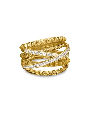 Crossover Trio Six Row Ring 18K Yellow Gold