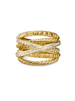 Crossover Trio Six Row Ring 18K Yellow Gold