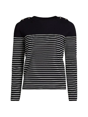 Papilla Striped Knit Boatneck Sweater