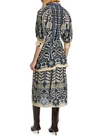 Lace Floral Midi-Dress