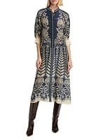Lace Floral Midi-Dress