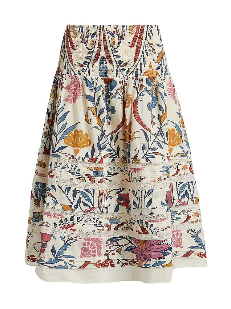 Romantic Printed Midi-Skirt