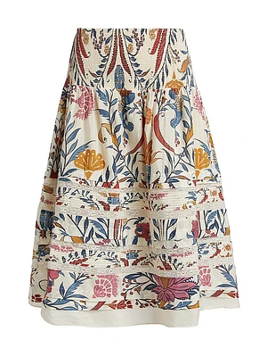 Romantic Printed Midi-Skirt