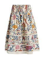 Romantic Printed Midi-Skirt