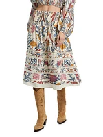 Romantic Printed Midi-Skirt