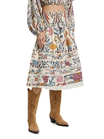 Romantic Printed Midi-Skirt