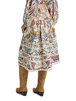 Romantic Printed Midi-Skirt