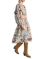 Romantic Printed Midi-Skirt