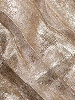 La Fete Parlour Metallic Ruched Balloon-Sleeve Gown