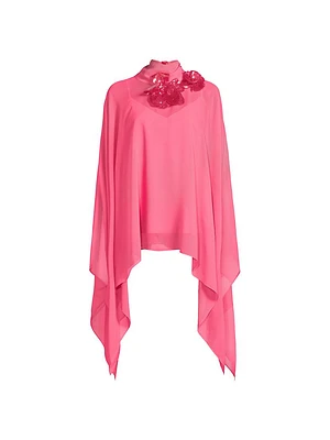 Ava Chiffon Cape Blouse