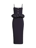 Taffia Peplum-Waist Midi-Dress