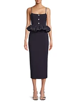 Taffia Peplum-Waist Midi-Dress