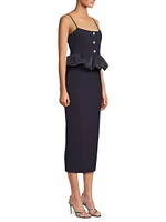 Taffia Peplum-Waist Midi-Dress