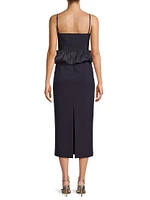 Taffia Peplum-Waist Midi-Dress