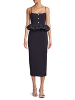 Taffia Peplum-Waist Midi-Dress