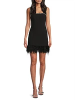 Georgie Feather-Trim Minidress