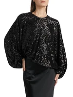 Frankie Sequined Balloon-Sleeve Top