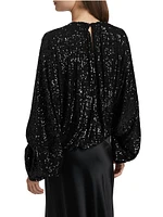 Frankie Sequined Balloon-Sleeve Top