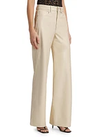 Taylor Faux-Leather Wide-Leg Pants