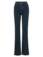 Crosbie Embellished High-Rise Wide-Leg Jeans